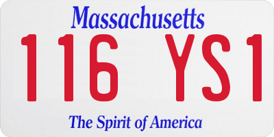 MA license plate 116YS1