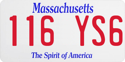 MA license plate 116YS6