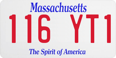 MA license plate 116YT1