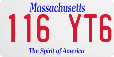MA license plate 116YT6