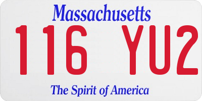 MA license plate 116YU2