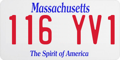MA license plate 116YV1
