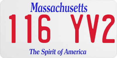 MA license plate 116YV2