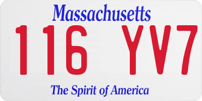 MA license plate 116YV7