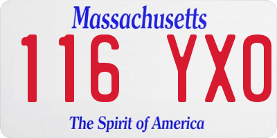 MA license plate 116YX0