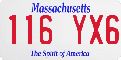 MA license plate 116YX6