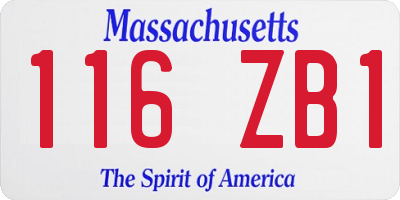 MA license plate 116ZB1
