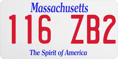 MA license plate 116ZB2