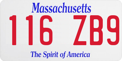 MA license plate 116ZB9