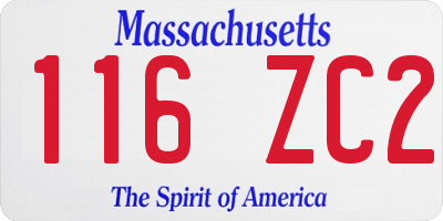 MA license plate 116ZC2