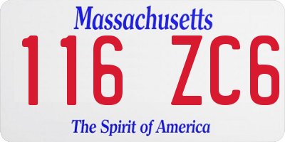 MA license plate 116ZC6