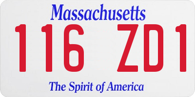 MA license plate 116ZD1