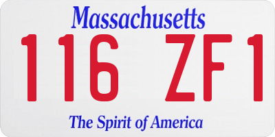 MA license plate 116ZF1