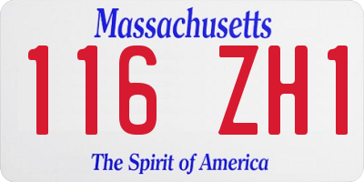 MA license plate 116ZH1