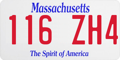 MA license plate 116ZH4
