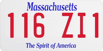MA license plate 116ZI1