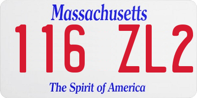 MA license plate 116ZL2