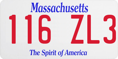 MA license plate 116ZL3