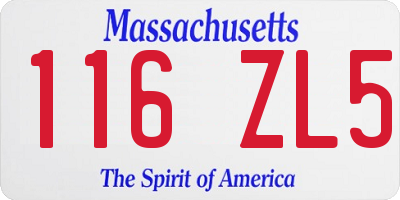 MA license plate 116ZL5