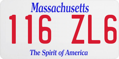 MA license plate 116ZL6