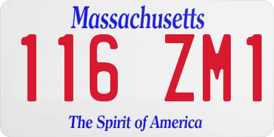 MA license plate 116ZM1