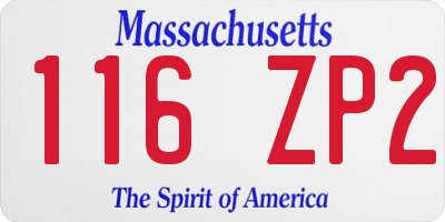 MA license plate 116ZP2