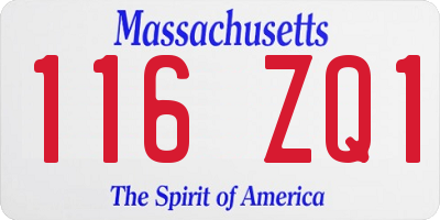 MA license plate 116ZQ1