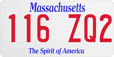 MA license plate 116ZQ2