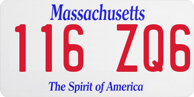 MA license plate 116ZQ6