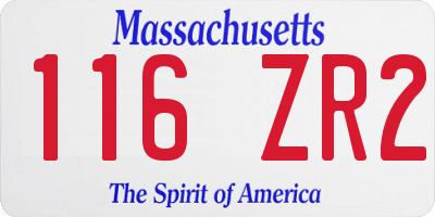 MA license plate 116ZR2
