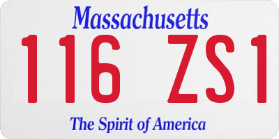 MA license plate 116ZS1