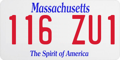 MA license plate 116ZU1