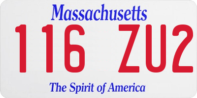 MA license plate 116ZU2