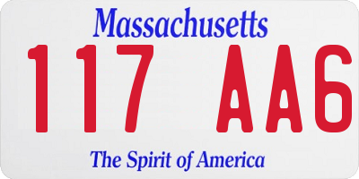 MA license plate 117AA6
