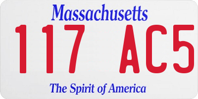 MA license plate 117AC5