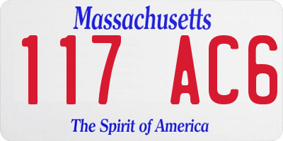 MA license plate 117AC6