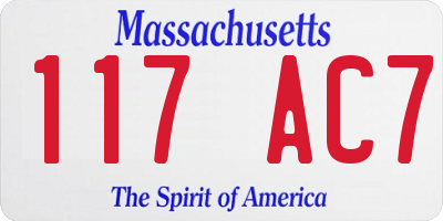 MA license plate 117AC7