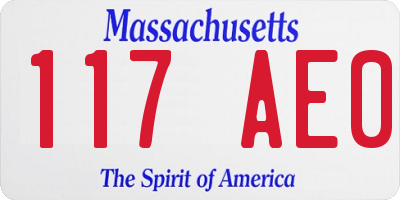 MA license plate 117AE0
