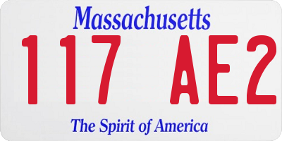 MA license plate 117AE2