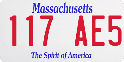 MA license plate 117AE5