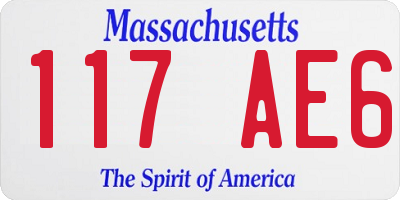 MA license plate 117AE6