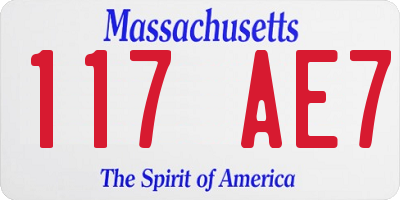MA license plate 117AE7