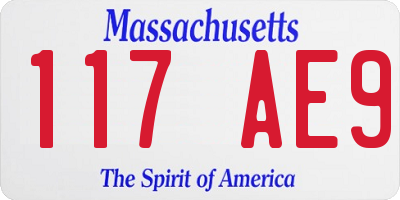 MA license plate 117AE9
