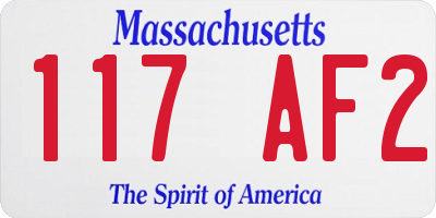 MA license plate 117AF2