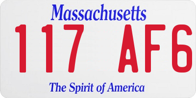 MA license plate 117AF6