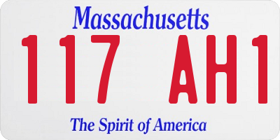 MA license plate 117AH1