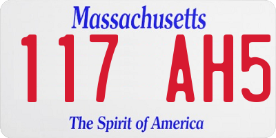 MA license plate 117AH5