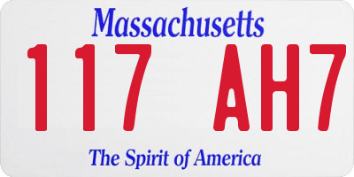 MA license plate 117AH7