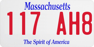 MA license plate 117AH8