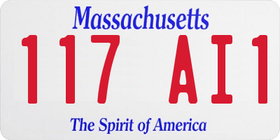 MA license plate 117AI1
